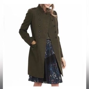EUC Banana Republic Melton Military Wool-Blend Coat XS